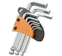 Hinrichs 9 pcs. Jeu de Clés à Six Pans Creux Métrique - Jeu de Clés à Six Pans Creux avec Tête Sphérique - Jeu de Clés Hexagonales Vélo - Jeu de Clés Résistant à la Corrosion - Hex Key, Allen Keys