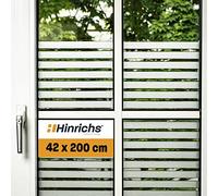 Hinrichs Film Fenetre Anti Regard 42 x 200 cm - Film Occultant Fenêtre en Mat - Protection Anti Regard -Film Fenetre Film Solaire Fenetre - Film Electrostatique Vitre Film Vitre Inclus Raclette
