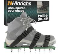Hinrichs Lot de 2 semelles à ongles de 30 x 13,3 cm et pointes de 25 mm - Taille réglable pour l'aération de la pelouse - Chaussures à chape - Aération de pelouse - Chaussures à ongles