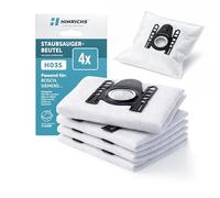 Hinrichs Lot de 4 sacs d'aspirateur compatibles avec Bosch et Siemens, H03S de rechange, pour Swirl S62/S67, EDEKA E06, DM PR30 et Rossmann RO20, 3 couches avec fermeture hygiénique