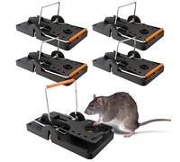 Hinrichs Pièges à Rats 5 Pièces - Pièges à Ressort réutilisables - Piège à Ressort hygiénique pour Rats - Piège pour la Maison et Le Jardin - Tapette à Rat