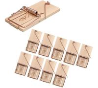 Hinrichs Pièges à Souris 10 Pièces - Piège à Souris réutilisables - Pièges à Ressort en Bois - Tapette a Souris hygiéniques - Pièges pour la Maison et Le Jardin - Tapetteà Souris