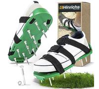 Hinrichs Sandales Aérateur Pelouse - Scarificateur Manuel - Aérateurs de Gazon - Aerateur Gazon Chaussures avec Pointes de 25mm - Chaussure d'aérateur de Pelouse à Taille réglable