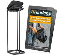 Hinrichs Support Sacs Poubelles 120 L - Support Sacs Poubelles réglable en hauteur avec couvercle et anneau de serrage pour sacs poubelles 120 L - Support sacs poubelles incl. 2x Sacs Poubelle 120L