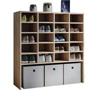 Hinsol Armoire à chaussures XL 20 compartiments et 1 compartiment large, imitation chêne Sonoma.