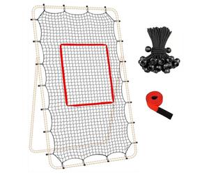 Hinterho Filet de retour de volleyball - retour continu avec cordes élastiques, barrière de tendue, filet de capture autoportant, grille de réglage athlétique en métal