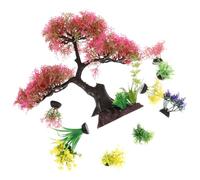 HINTRMENT 10 Pièces Modèle d'arbre D'aquarium Factice Réaliste en Plastique | Décoration Paysagère, Résistance à L'usure Chocs, Aspect Vivant
