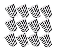 HINTRMENT 12 pièces Boîtes Popcorn Papier à Rayures Noires de Contenants Vides pour Fête Cinéma et Anniversaire Multi-usage pour Popcorn et Frites
