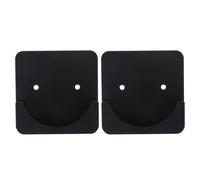 HINTRMENT 2 Pièces Support de Tringle à Rideaux Adhésif en Plastique Noir, Crochet Rond Antidérapant Facile à Nettoyer pour Salle de Bain, Maintien Sécurisé du Rideau sans Perçage