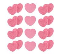 HINTRMENT 20 Éponges Exfoliantes de Cœur Nettoyage du Visage, Douces en Pulpe de Bois et Coton, Usage à Domicile Voyage