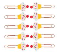 HINTRMENT 20pièces Trombones Forme Gâteau Bois et Plastique Multifonctions Marque-pages Accessoires de Bureau pour Fournitures Scolaires et Bureautique