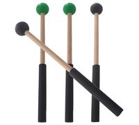 HINTRMENT 2paires Maillets de Percussion Marimba Mallets Bois et Caoutchouc Baguettes Instruments de Musique pour Débutants et Accessoires pour Tambour Langue et Xylophone Cadeau