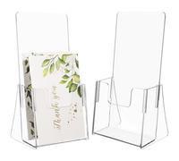 HINTRMENT 2pièces Présentoir Brochure Acrylique Transparent Support Pamphlet Organiseur Bureau Polyvalent pour Flyers Menus Revues