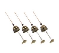 HINTRMENT 4 pièces Carillons à Vent Métal Vintage avec Corde Résistante Cloches Décoratives Suspendues pour Maison Porte Fenêtre et Véhicule et Agréable