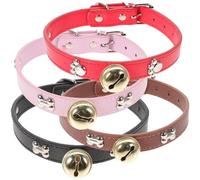HINTRMENT 4 pièces Lot de Colliers Réglables pour Chèvre Mouton et Vache avec Cloches Colorées Accessoire Élevage et Confortable pour Petit Bétail