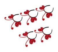 HINTRMENT Bandeau Duveteux Coccinelle 5pcs pour Garçons et Filles, Serre-tête Coccinelle en Feutre et Plastique Léger pour Fêtes de Déguisement et Photos