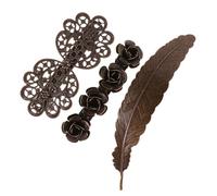 HINTRMENT Barrettes à Ressort Rétro en Cuivre 3pcs, Design Taille Unique pour Coiffure Chic, Accessoires de Cheveux Élégants pour Banquet ou Fête