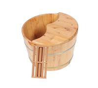 HINTRMENT Bassin de Trempage pour Usage Domestique Couvercle et Masseur de Pieds Étanche Facile à Nettoyer en Bois Khaki Grosse Capacité