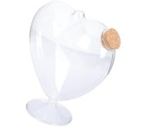 HINTRMENT Bocal à Bonbons en Verre 16 Cm Forme Cœur Bouchon en Liège, Bonbonnière Hermétique pour Fruits Secs et Collations, Récipient Cuisine Décoratif Multifonction pour Maison