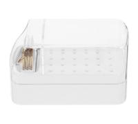 HINTRMENT Boîte de Rangement Blanche Organisateur Compact en Plastique pour 30 Embouts de Perceuse à Ongles pour Tête de Broyage, pour Usage Personnel et Manucure