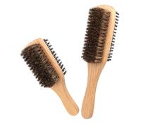 HINTRMENT Brosse à Cheveux Homme Poils de Sanglier et Nylon en Bois de Caoutchouc 2 Pièces, pour Coiffer Barbe et Cheveux Fins Quotidien