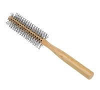HINTRMENT Brosse Rotative en Bois à Poils Nylon, Peigne Mini Taille pour Cheveux Bouclés, Outil Coiffage Maison Volume et Boucles, Compacte pour Salon et Brushing Femmes