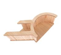 HINTRMENT Cachette Bois pour Hamster Beige, Tunnel Arche Unique en Bois, Facile à Monter, pour Petits Animaux et Décoration de Cage