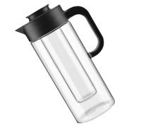 HINTRMENT Carafe D'eau en Verre Noir Grosse Capacité Poignée, Bouilloire Multi-usage Résistante la Chaleur, pour Boissons Froides et Infusion de Thé
