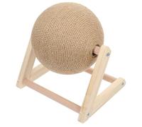 HINTRMENT Chat Balle à Griffer en Bois, Sisal, Base Stable | Chat et Chaton, Usage Maison ou Chambre, Aide à Détourner les Griffes, sans Odeur