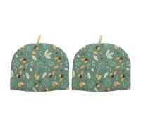 HINTRMENT Chauffe-théière Domestique en Coton Léger 2 Pièces Protection la Poussière pour Théière, Couverture Isolante Confortable et Élégante Maison