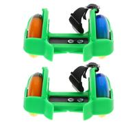HINTRMENT Chaussure de Patinage Vert pour Garçon et Filles Ajustable en PU et Caoutchouc, Confortable et Réglable, pour Patins à roulettes Évolutifs et Activités Sportives
