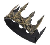 HINTRMENT Couronne de Roi Médiévale en Mousse Pu Douce, Taille Unique Ajustable, Couleur Or Ancien, Accessoire Costume Halloween et Théâtre, Couronne Décorative pour Hommes, Cosplay et
