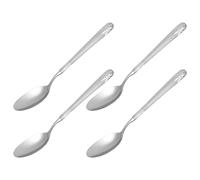 HINTRMENT Cuillères à Dessert Vaisselle Solide Design Gravé Épi en Acier Inoxydable Lot de 4 Argenté pour Restaurant et Dîner pour Adultes et Garçon et Filles