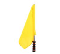 HINTRMENT Drapeau arbitre jaune 46x34,5 CM drapeau de départ manche en acier inoxydable poignée éponge léger portable pour patrouille d’arbitre et sport