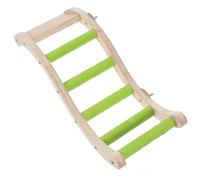 HINTRMENT Échelle à Grimper en Bois pour Perroquet, d'escalade Vert pour Cage à Oiseaux, Échelle Fantaisie pour Stimulation et Activité des Petits Oiseaux, Accessoire Cage Sécurisé