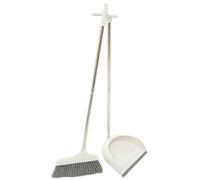 HINTRMENT Ensemble Balai à Poils Souples et Pelle à Poussière à Long Manche, 2 Pièces en Plastique et Métal, Balai Ménage Intérieur pour Sol, Nettoyage la Cuisine et Salon