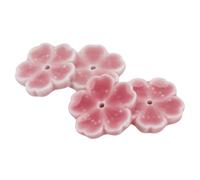 HINTRMENT Ensemble de 4 Porte-Parfum en Céramique Rose de Fleur, Brûle-Parfum Décoratif Chic pour Décoration Intérieure et Présents de Pendaison de Crémaillère