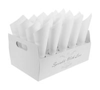 HINTRMENT Ensemble de Cornets à Confettis pour Mariage en Papier Blanc avec Plateau Support Multifonction, Cônes Délicats pour Fêtes et Célébrations