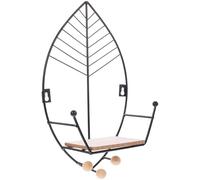 HINTRMENT Étagère Murale Flottante en Métal Noire Forme Feuille Rangement Décoratif pour Salon et Chambre Petite Étagère Murale Design pour Organisation Intérieure