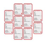 HINTRMENT Étiquettes Information Médicale pour Siège Auto Sécurité, Autocollants en Papier Couché Rouge, 10 Pièces Faciles à Utiliser pour Parents, Paquet à Langer et Siège Auto
