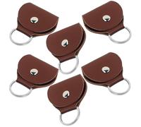 HINTRMENT Étui en Cuir PU Marron Protège Médiators pour Médiators de Guitare 6 Pcs, Porte-clés Portable et Délicat pour Voyage et Extérieur