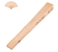 HINTRMENT Éventail Pliant en Bois Beige Style Vintage Rétro Portable Design Unique, Accessoire pour Mariage et Décoration Élégante