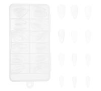 HINTRMENT Faux Ongles Transparents à Couverture Complète 120 Pièces, Pointes D’ongles en Abs Résistantes, Finition Amande Semi-mate, Kit Manucure Française Pratique pour Nail Art DIY et