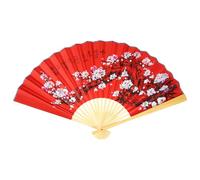 HINTRMENT Grand Éventail Chinois Mural Pliant 50X90 CM Décoratif Suspendu Motif Fleurs de Prunier pour Couloir et Studio Photo