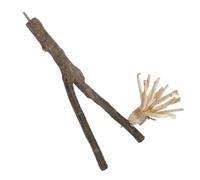 HINTRMENT Griffer en Bois Naturel pour Perroquets et Oiseaux, Support sur Branche Fourchue, Fonction Broyage des Griffes et Mastication, pour Cage D'oiseau