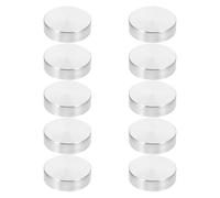 HINTRMENT Kit de 10 Disques Ronds en Alliage D'aluminium Argenté, Support de Plateau de Table en Verre, de Bruit pour Tables Basses et Présentoirs Alimentaires