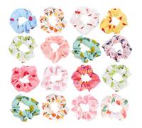 HINTRMENT Lot de 16 Élastiques à Cheveux de Gros Intestin Imprimé Fruits Frais Accessoires pour Cheveux pour Femmes Multi-couleurs Taille Unique et Coiffures Quotidiennes Style Aléatoire