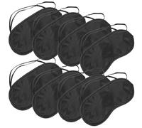 HINTRMENT Lot de 16 Masques de Sommeil Yeux en Polyester Confortable, Protection Oculaire pour Vol et Long Voyage en Voiture, Couleur Noir