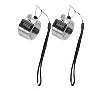 HINTRMENT Lot de 2 Compteurs Mécaniques Manuels en Métal Argenté Comptage Précis et Usage Polyvalent pour Événements Sportifs et Divers Réglages