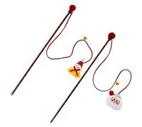 HINTRMENT Lot de 2 Jouets Interactifs pour Chats Intérieur Thème Noël Père Noël et Bonhomme de Neige en PP et Corde en Coton pour Exercice et Amusement des Chatons